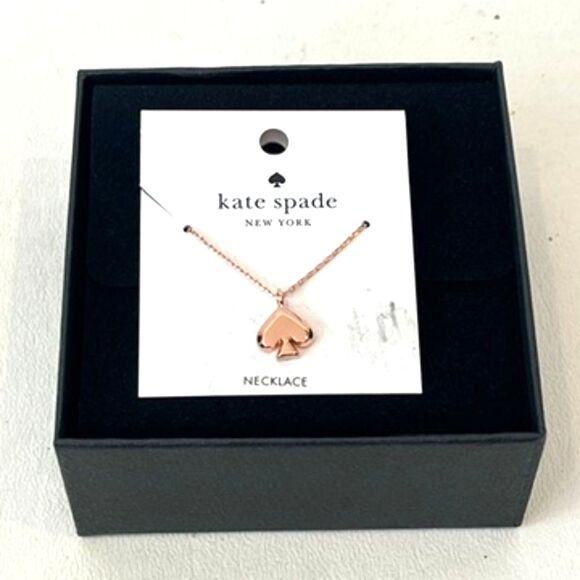 Kate Spade Everyday Spade Rose Gold Spade Necklace NEW - Picture 5 of 7